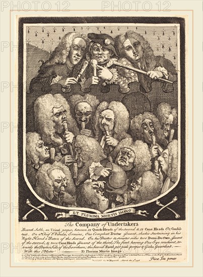 William Hogarth,English, (1697-1764), The Company of Undertakers, 1736-1737, etching and engraving