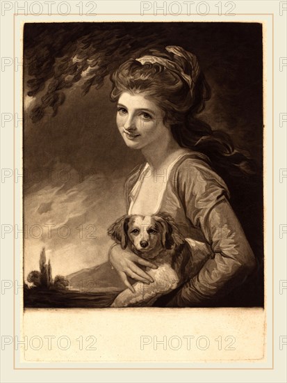 John Raphael Smith after George Romney, British (1752-1812), Lady Hamilton as Nature, published 1784, mezzotint