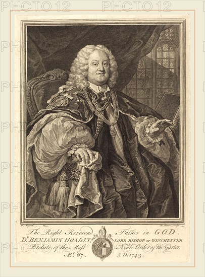 Bernard Baron after William Hogarth, French (1696-1762), Bishop Hoadly, 1743, engraving