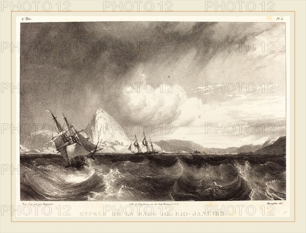 Richard Parkes Bonington after Moritz Rugendas, British (1802-1828), Entree de la rade de Rio-Janeiro, 1827, lithograph
