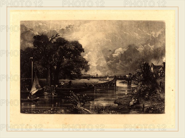 David Lucas after John Constable, British (1802-1881), River Stour, in or after 1830, mezzotint [progress proof]