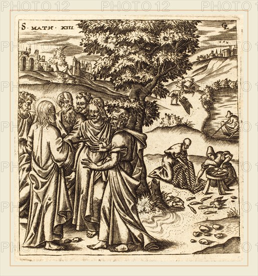 Léonard Gaultier, French (1561-1641), Christ Telling His Disciples of the Parable of the Dragnet, probably c. 1576-1580, engraving