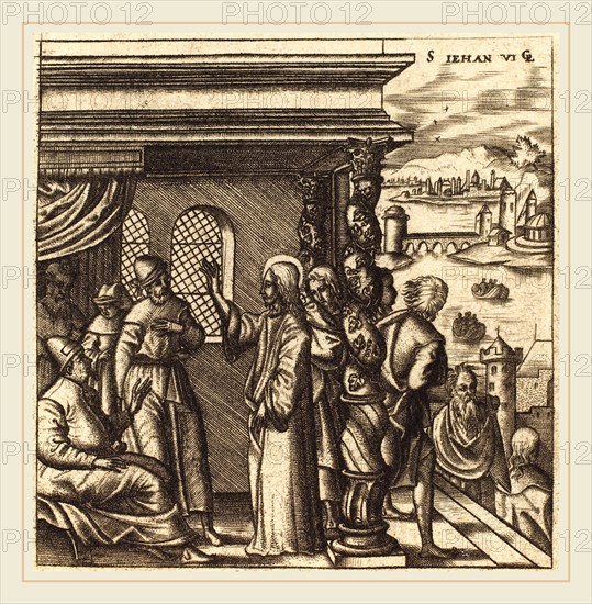 Léonard Gaultier, French (1561-1641), Christ Teaching in the Synagogue, probably c. 1576-1580, engraving