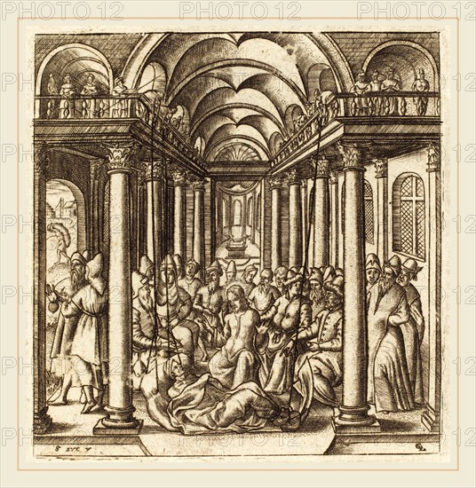 Léonard Gaultier, French (1561-1641), Christ Heals the Paralyzed Man, probably c. 1576-1580, engraving