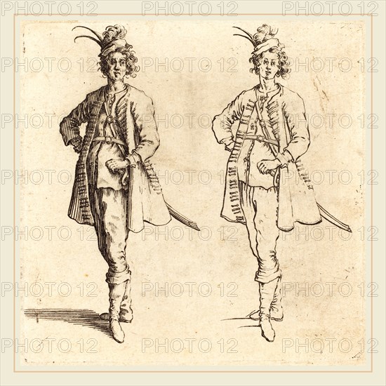 Jacques Callot, French (1592-1635), Officer, Front View, 1617 and 1621, etching