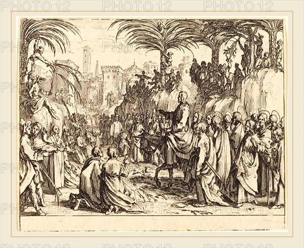 Jacques Callot, French (1592-1635), The Entry into Jerusalem, 1635, etching