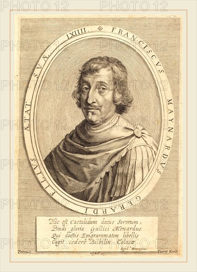 Pierre Daret de Cazeneuve, French (1604-1678), Francois Maynard, 1646, engraving and etching on thin laid paper