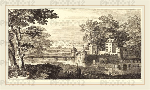 Sébastien Le Clerc I, French (1637-1714), Landscape with Chateau, 1673, etching