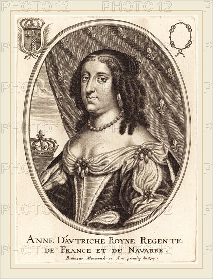 Balthasar Moncornet, French (c. 1600-1668), Anne of Austria, engraving on laid paper