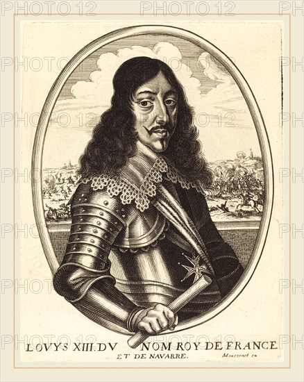 Balthasar Moncornet, French (c. 1600-1668), Louis XIII, King of France, engraving on laid paper