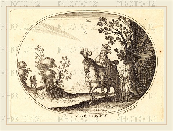 Balthasar Moncornet, French (c. 1600-1668), Saint Martin and the Beggar, engraving