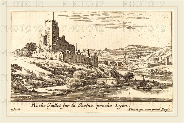 IsraÃ«l Silvestre, French (1621-1691), Roche Taillet sur la Saosne proche Lyon, etching