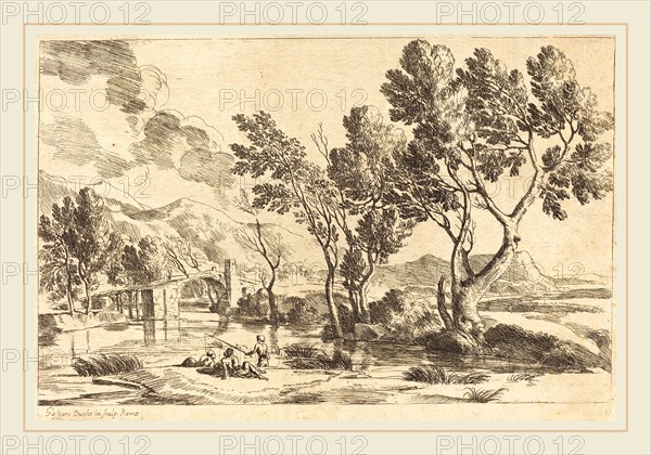 Gaspard Dughet, French (1615-1675), Roman Landscape, etching