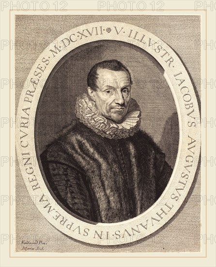 Jean Morin after Louis Elle I, French (c. 1600-1650), Jacques Auguste de Thou, etching and engraving