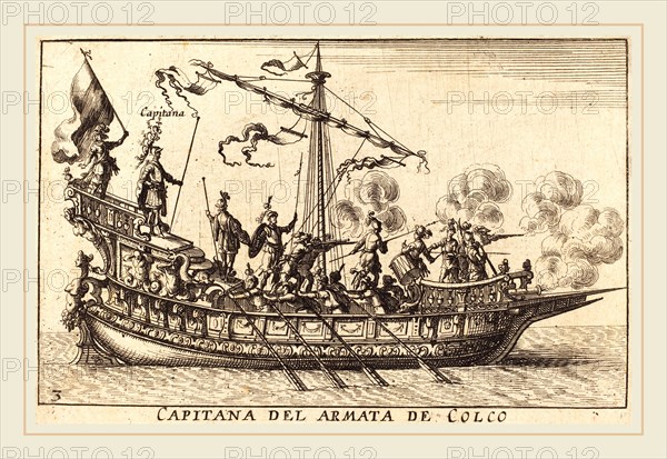 Balthasar Moncornet after Remigio Cantagallina, French (c. 1600-1668), Capitana del Armata de Colco, etching on laid paper