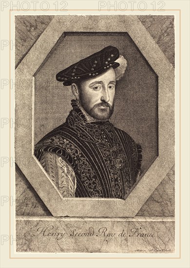 Jean Morin after FranÃ§ois Clouet, French (c. 1600-1650), Henry II, etching, engraving, and stippling on laid paper