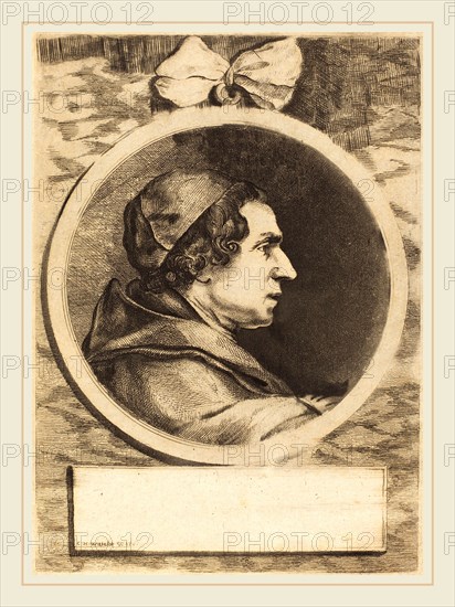 Claude Henri Watelet after Charles-Nicolas Cochin II, French (1718-1786), Portrait of an Abbot, 1767, etching on laid paper