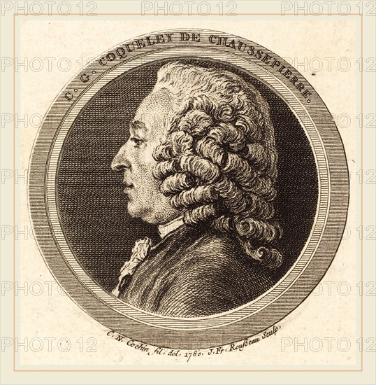 Jean Francois Rousseau after Charles-Nicolas Cochin II, French (born c. 1740), Charles-Georges Coqueley de Chaussepierre, 1780, engraving over etching on laid paper