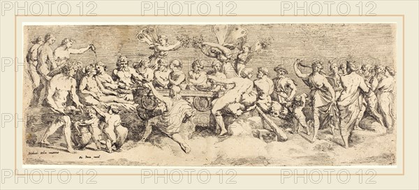 FranÃ§ois Perrier after Raphael, French (1590-1650), The Wedding Feast of Cupid and Psyche, c. 1635, etching with engraving on laid paper