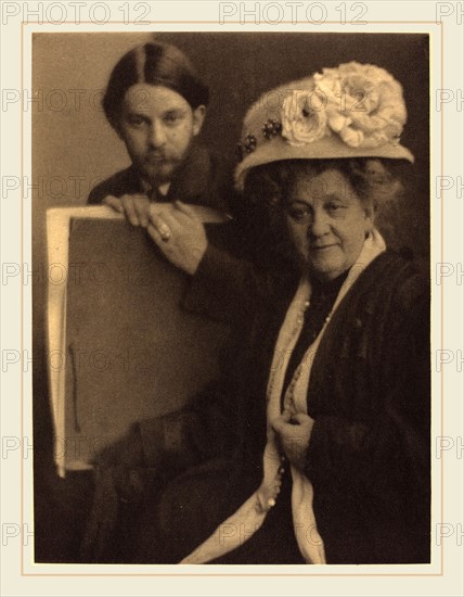 Clarence H. White, Alvin Langdon Coburn and His Mother, American, 1871-1925, c.1909, photogravure