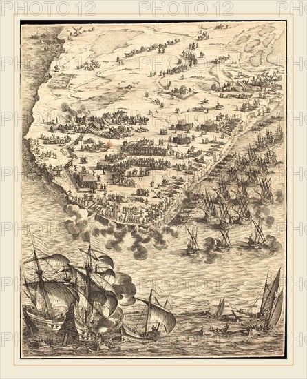 Jacques Callot, French (1592-1635), The Siege of La Rochelle [plate 10 of 16; set comprises 1952.8.97-112], 1628-1631, etching and engraving