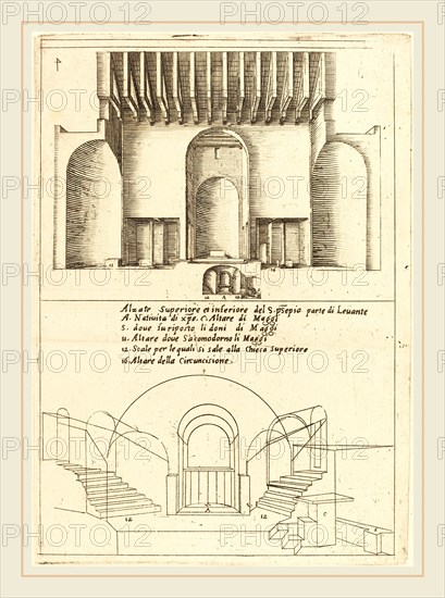 Jacques Callot, French (1592-1635), Elevation of the Church of the Holy Manger, 1619, etching and engraving on laid paper [restrike]