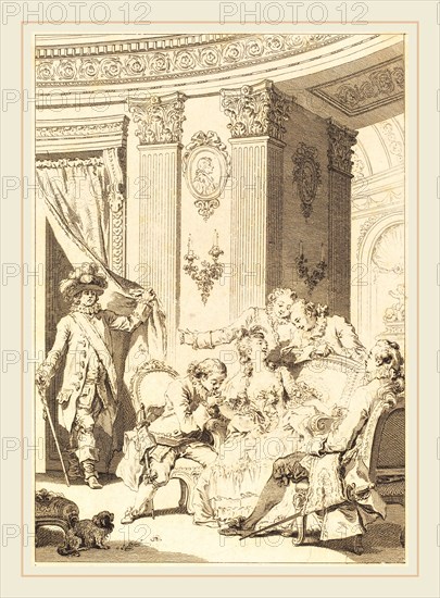 Jean-Baptiste Tilliard and Antoine-Jean Duclos after Jean-Honoré Fragonard, French (1742-1795), Le mari confesseur, etching
