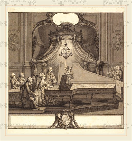 Joseph de Longueil after Charles Eisen, French (1730-1792), Le concert mecanique, 1769, etching and engraving