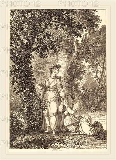 Louis Petit after Jean-Honoré Fragonard, French (1760-c. 1812), La fiancee du roi de Garbe: L'arbre, etching