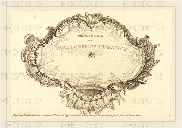 Charles Germain de Saint-Aubin, French (1721-1786), Le Titre, in or after 1756, etching