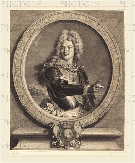 Pierre Drevet after Hyacinthe Rigaud, French (1663-1738), Louis-Alexandre de Bourdon, comte de Toulouse, 1714, engraving