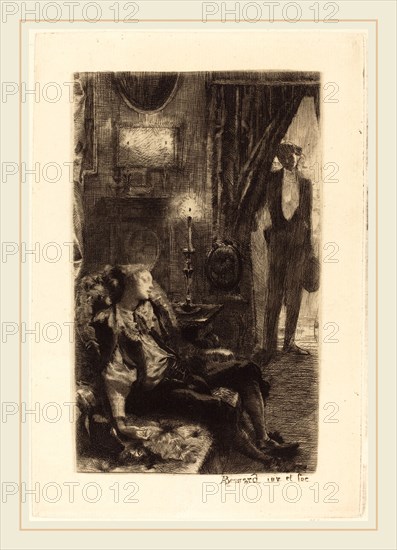 Albert Besnard, French (1849-1934), Iza Sleeping (Le Sommeil d'Iza), 1885, etching and aquatint on laid paper