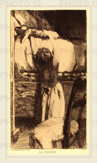 Albert Besnard, French (1849-1934), The Doll (La Poupée), 1888, etching and roulette in black on cream wove paper