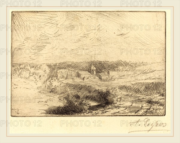 Alphonse Legros, Village of Wimille, near Boulogne  (Village de Wimille, pres Boulogne), French, 1837-1911, etching