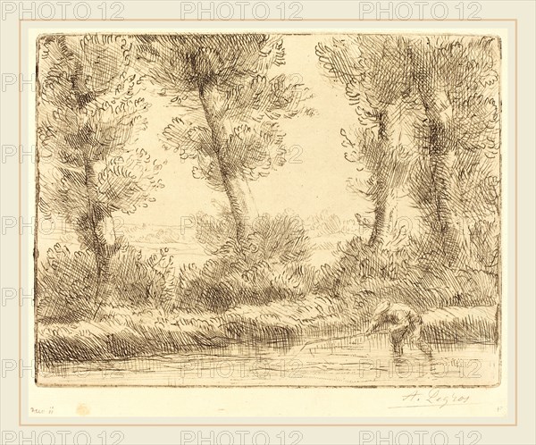 Alphonse Legros, Banks of the Liane (Les bords de la Liane), French, 1837-1911, etching