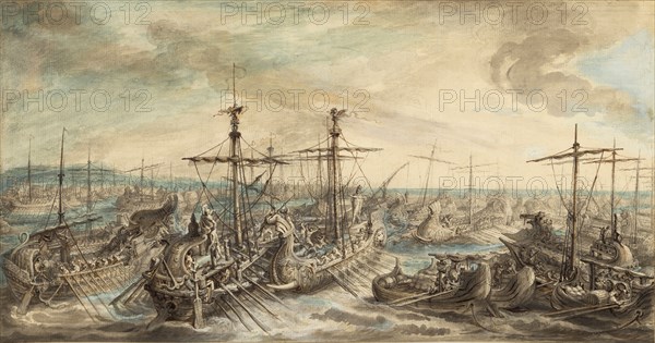 The Roman Fleet Victorious over the Carthaginians at the Battle