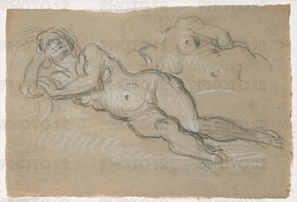 Two Studies of a Reclining Female Nude