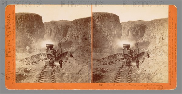 First Construction Train passing the Palisades, Ten Mile CaÃ±on