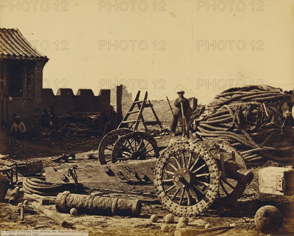 Interior of the Pehtang Fort Showing the Magazine and Wooden Gun