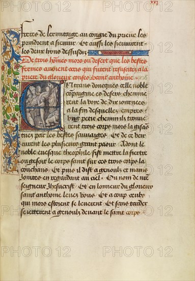 Initial E: Saint Anthony Raising Three Men Killed by Lions