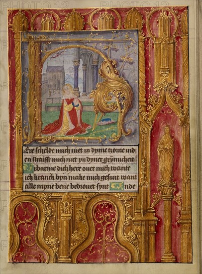 Initial H: David in Prayer