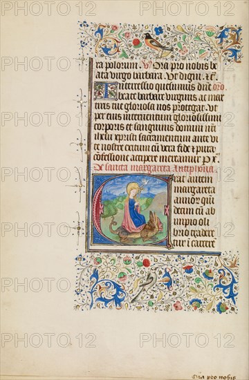 Initial E: Saint Margaret and a Dragon