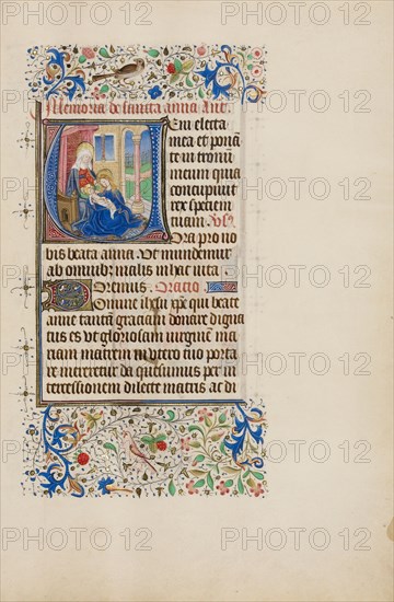 Initial V: The Virgin and Child with Saint Anne