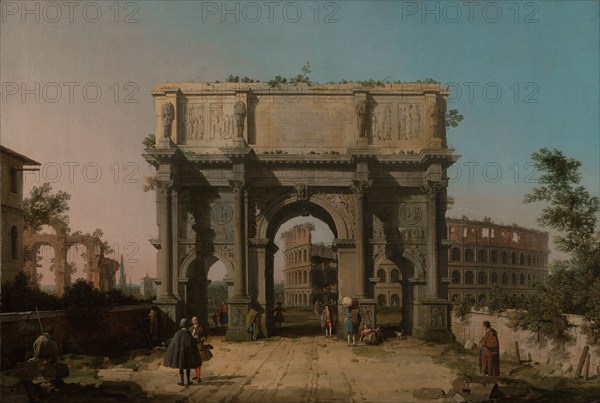 View of the Arch of Constantine with the Colosseum