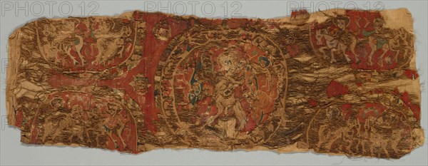 Fragment, 500s - 600s. Egypt, Byzantine period, 6th - 7th century. Tapestry weave; overall: 21 x 82 cm (8 1/4 x 32 5/16 in.).