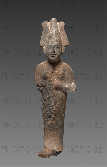 Statuette of Osiris, 1295-1069 BC. Egypt, New Kingdom, Dynasties 19 (1295-1186 BC) -20 (1186-1069). Painted terracotta; overall: 19 x 5.7 x 3.5 cm (7 1/2 x 2 1/4 x 1 3/8 in.).