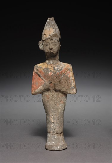 Statuette of Osiris, 1295-1069 BC. Egypt, New Kingdom, Dynasties 19 (1295-1186 BC) -20 (1186-1069). Painted terracotta; overall: 17.4 x 5.9 x 3.7 cm (6 7/8 x 2 5/16 x 1 7/16 in.).