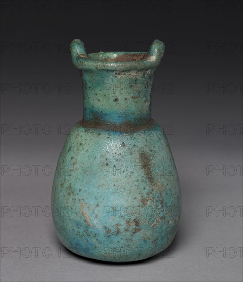 Situla, 715-332 BC. Egypt, Late Period. Turquoise faience; diameter: 7.5 cm (2 15/16 in.); diameter of mouth: 3.5 cm (1 3/8 in.); overall: 12.4 cm (4 7/8 in.).