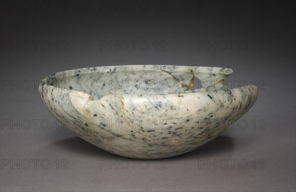 Dish, 2770-2573 BC. Egypt, Early Dynastic Period, Dynasties 2-3. Anorthosite gneiss; diameter: 22 cm (8 11/16 in.); overall: 7.6 cm (3 in.).