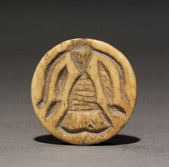 Seal Amulet, 2300-2124 BC. Egypt, Late Old Kingdom, Dynasties 5-6, 2647-2124 BC. Bone; diameter: 2.4 cm (15/16 in.).